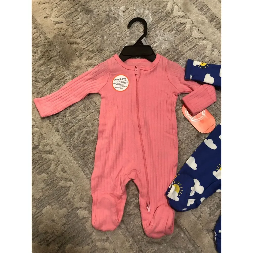 New With Tags Newborn Baby Zip up One Piece Bundle